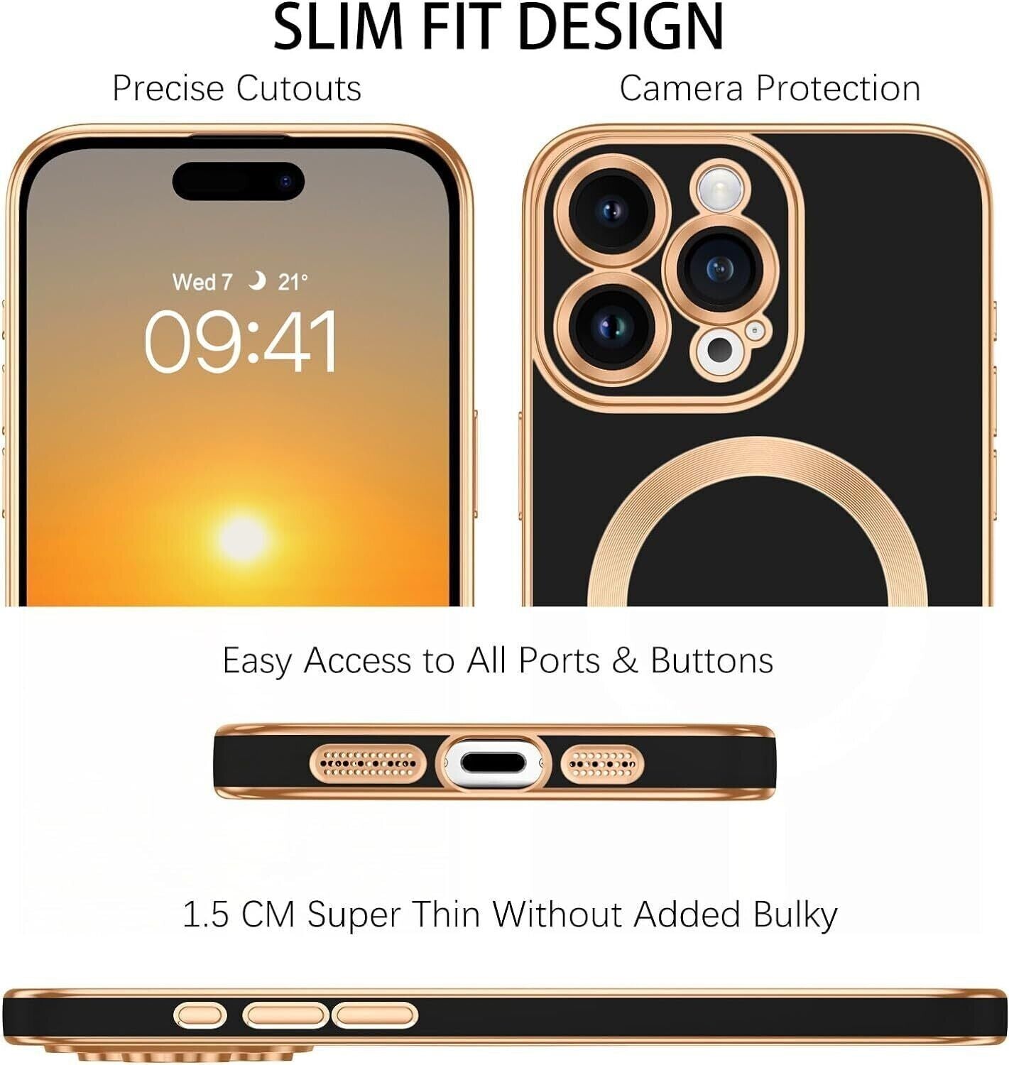 Shockproof  Plating  Magnetic Case For iPhone 16 15 14 13 12 11 Pro Max Plus