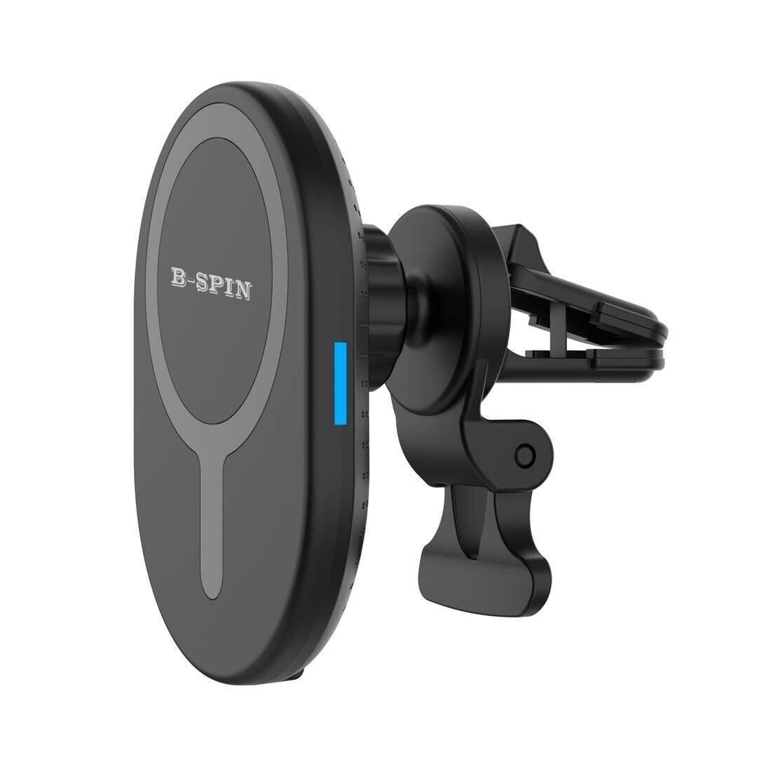Magnetic Car Charger Mount 15W MagSafe Fast Wireless Charging for Apple iPhone - Mobile Accessories Shop B-SPIN