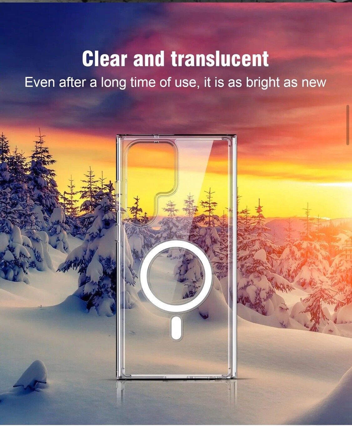 For MagSafe Samsung S24 S23 S22 Ultra Plus Case Clear Shockproof Magnetic Cover
