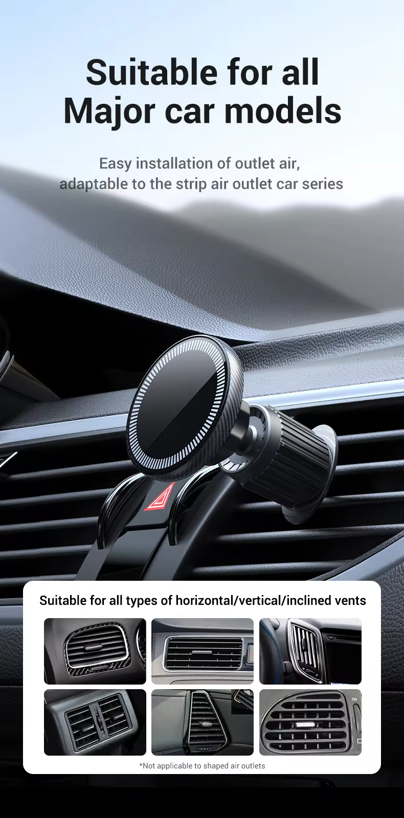 Magsafe Magnetic Vent grip Lock Car Phone holder For mobile 360 rotate Universal