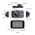 Dual Dash Cam 4K 2160 P Ultra HD Car DVR Front and Rear Camera with Built-in WiFi & GPS (170 Degree Wide)