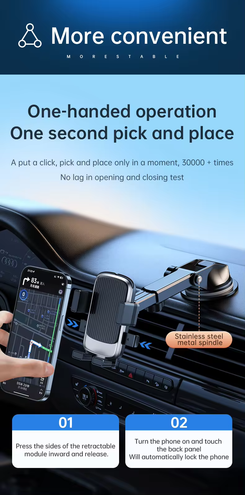 Universal Air Vent Hook Car Holder Mount Stand Bracket Mobile Phone Clip Cradle