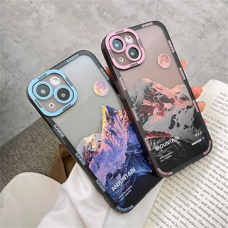 Mountain Soft TPU Mobile Phone Case Camera Cover for iPhone 13 12 11 pro max XR X