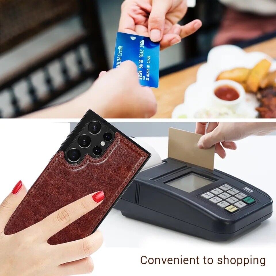 For Samsung S20 FE S21 S22 S23 Ultra Leather Stand Flip Wallet Case Magnet Cover - Mobile Accessories Shop B-SPIN