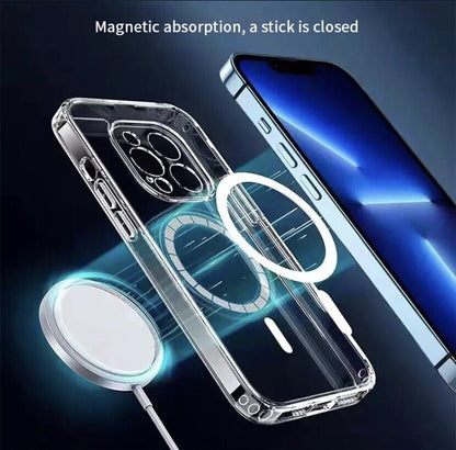 Magsafe Plating Magnetic Slim Cover For iPhone 15 14 Pro Max 13 12 11 Case Clear