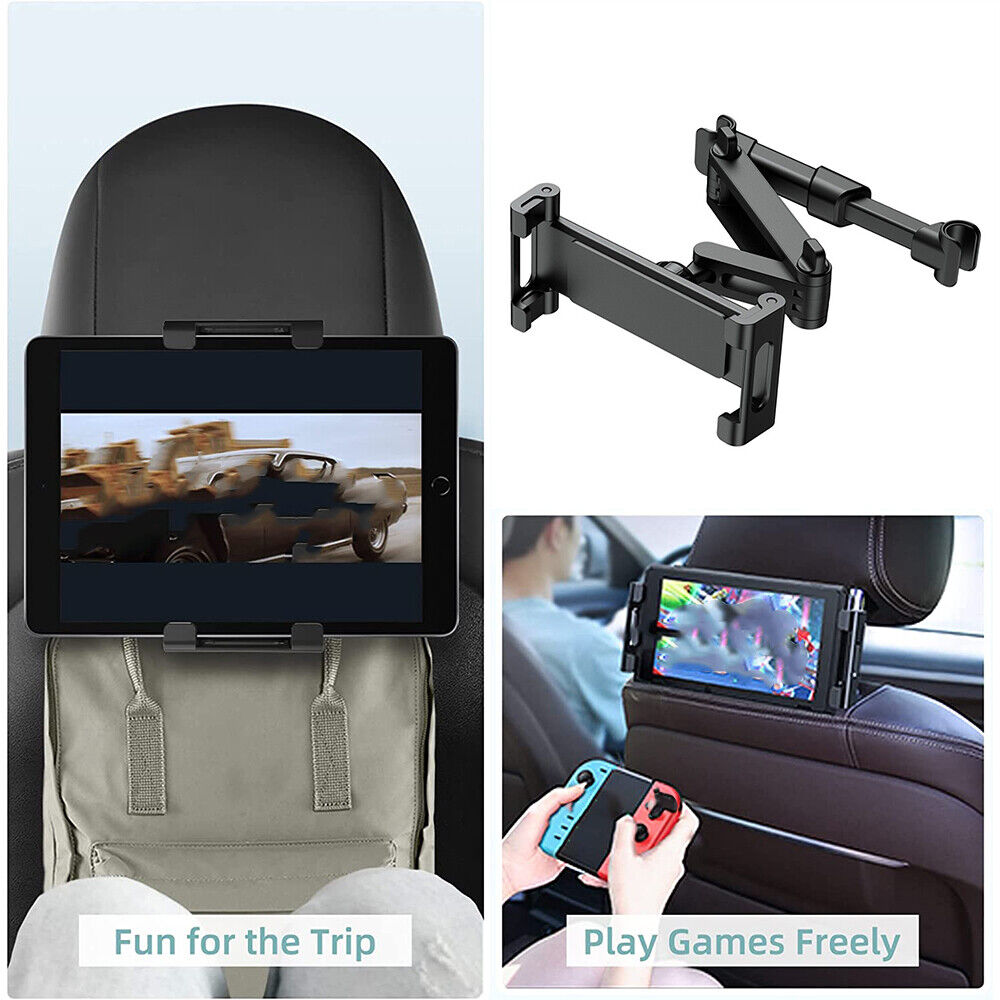 Extendable Car Back Seat Headrest Long Mount Universal Holder iPad Tablet Rotate