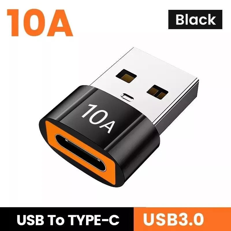 USB Type A Male to USB C Type C Female Charging Port Adapter Fast Converter