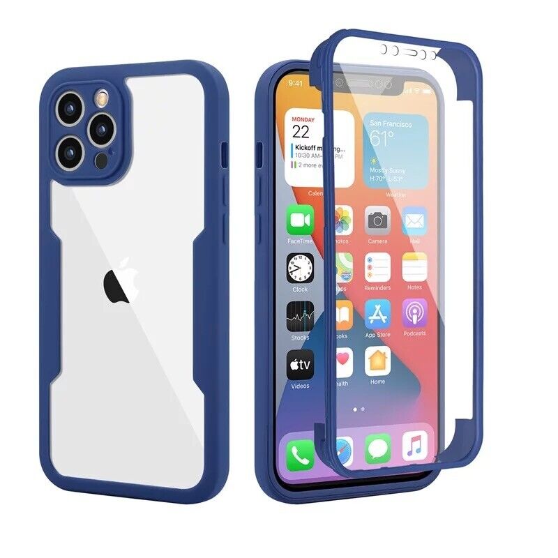 360 Full Body protection Screen Case For iPhone 14 Pro Max 13 12 11 XR X XS Max