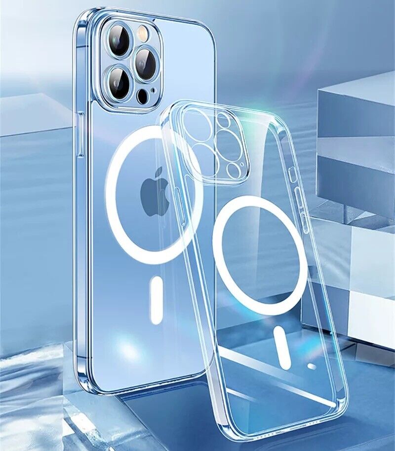 Magsafe Plating Magnetic Slim Cover For iPhone 15 14 Pro Max 13 12 11 Case Clear