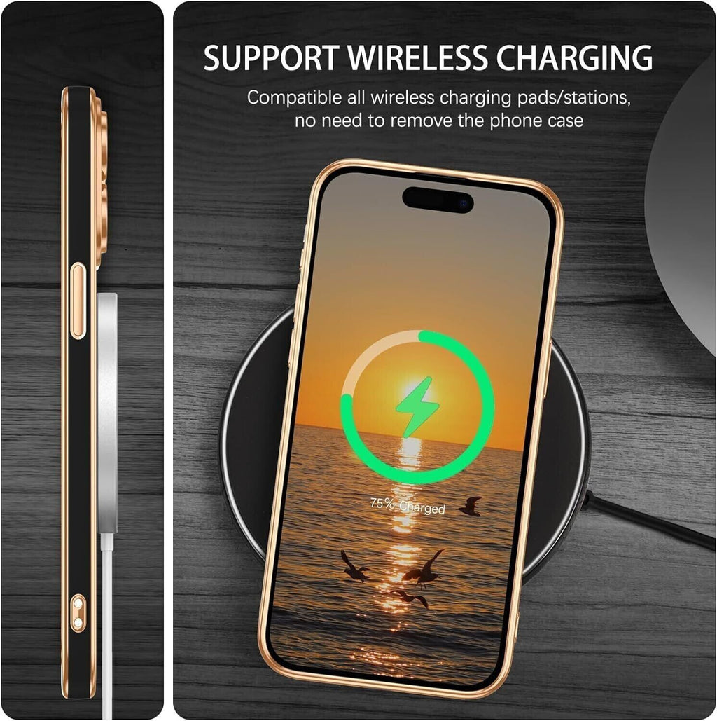 Shockproof  Plating  Magnetic Case For iPhone 15 14 13 12 11 Pro Max Plus