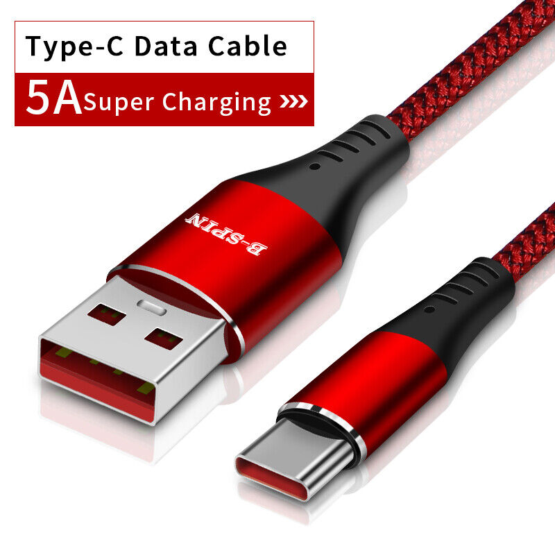 USB to Type C Charger 5A Fast Charging Data Cable for Samsung Huawei iPhone 17 16 15 Series