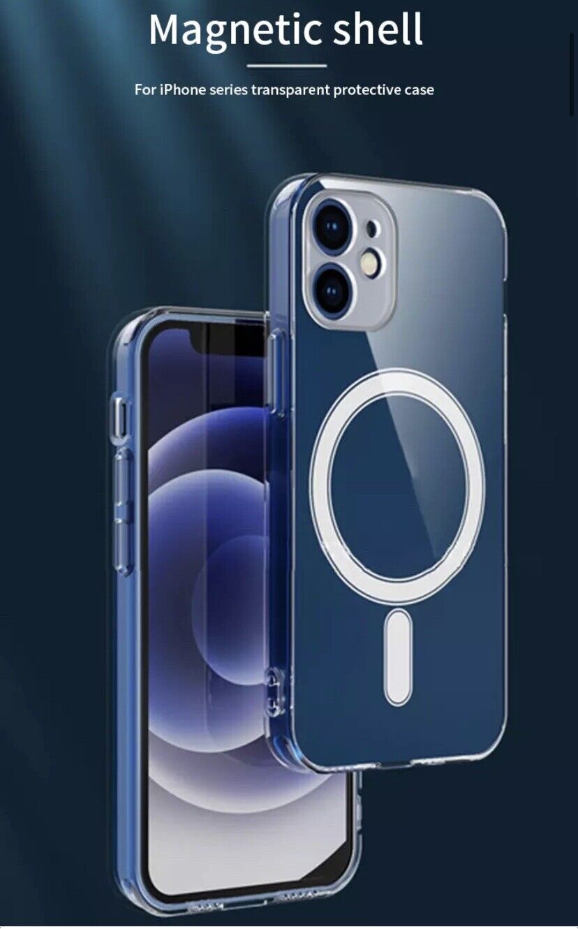 Magsafe Plating Magnetic Slim Cover For iPhone 15 14 Pro Max 13 12 11 Case Clear