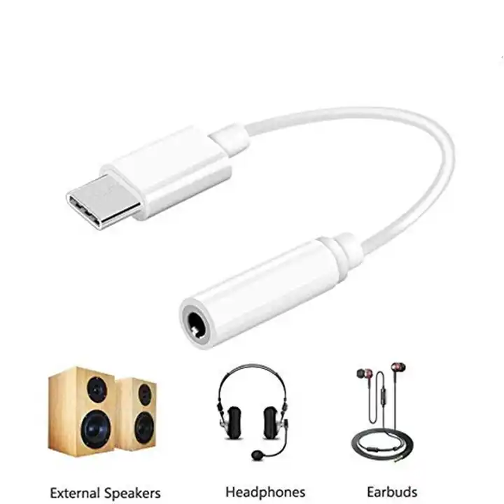 For Samsung Google iPhone USB-C Type C to 3.5mm Earphone Audio Aux Cable Adapter
