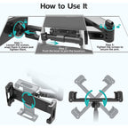 Extendable Car Back Seat Headrest Long Mount Universal Holder iPad Tablet Rotate