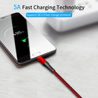 USB to Type C Charger 5A Fast Charging Data Cable for Samsung Huawei iPhone 17 16 15 Series