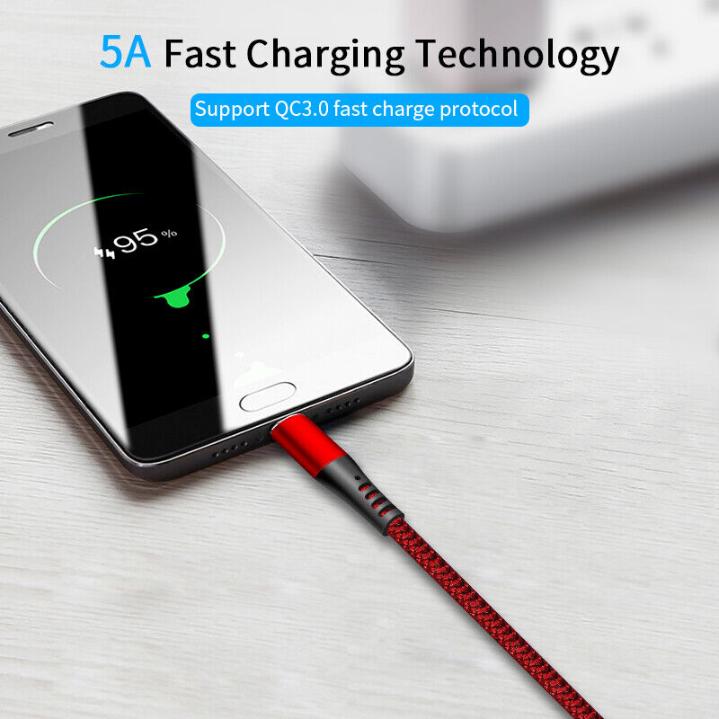 USB to Type C Charger 5A Fast Charging Data Cable for Samsung Huawei iPhone 17 16 15 Series