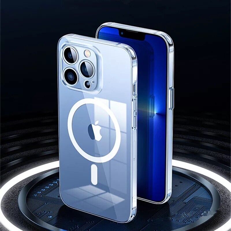 Magsafe Plating Magnetic Slim Cover For iPhone 15 14 Pro Max 13 12 11 Case Clear