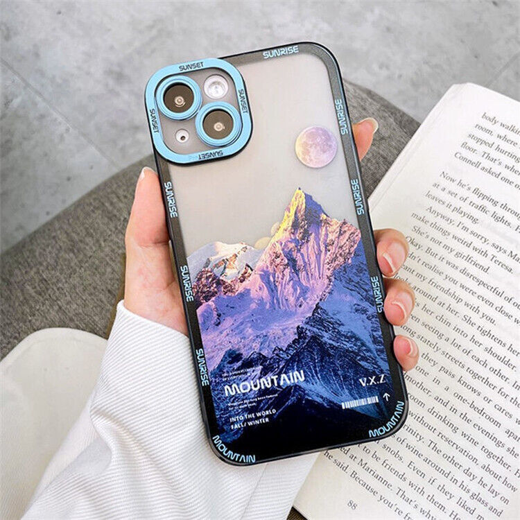 Mountain Soft TPU Mobile Phone Case Camera Cover for iPhone 13 12 11 pro max XR X
