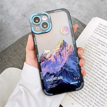 Mountain Soft TPU Mobile Phone Case Camera Cover for iPhone 13 12 11 pro max XR X