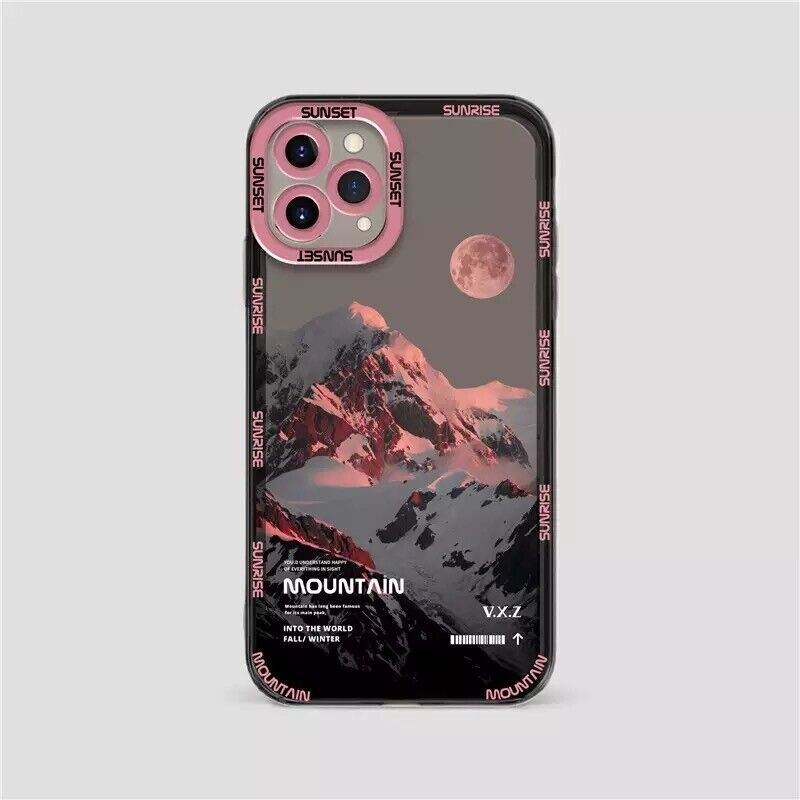Mountain Soft TPU Mobile Phone Case Camera Cover for iPhone 13 12 11 pro max XR X