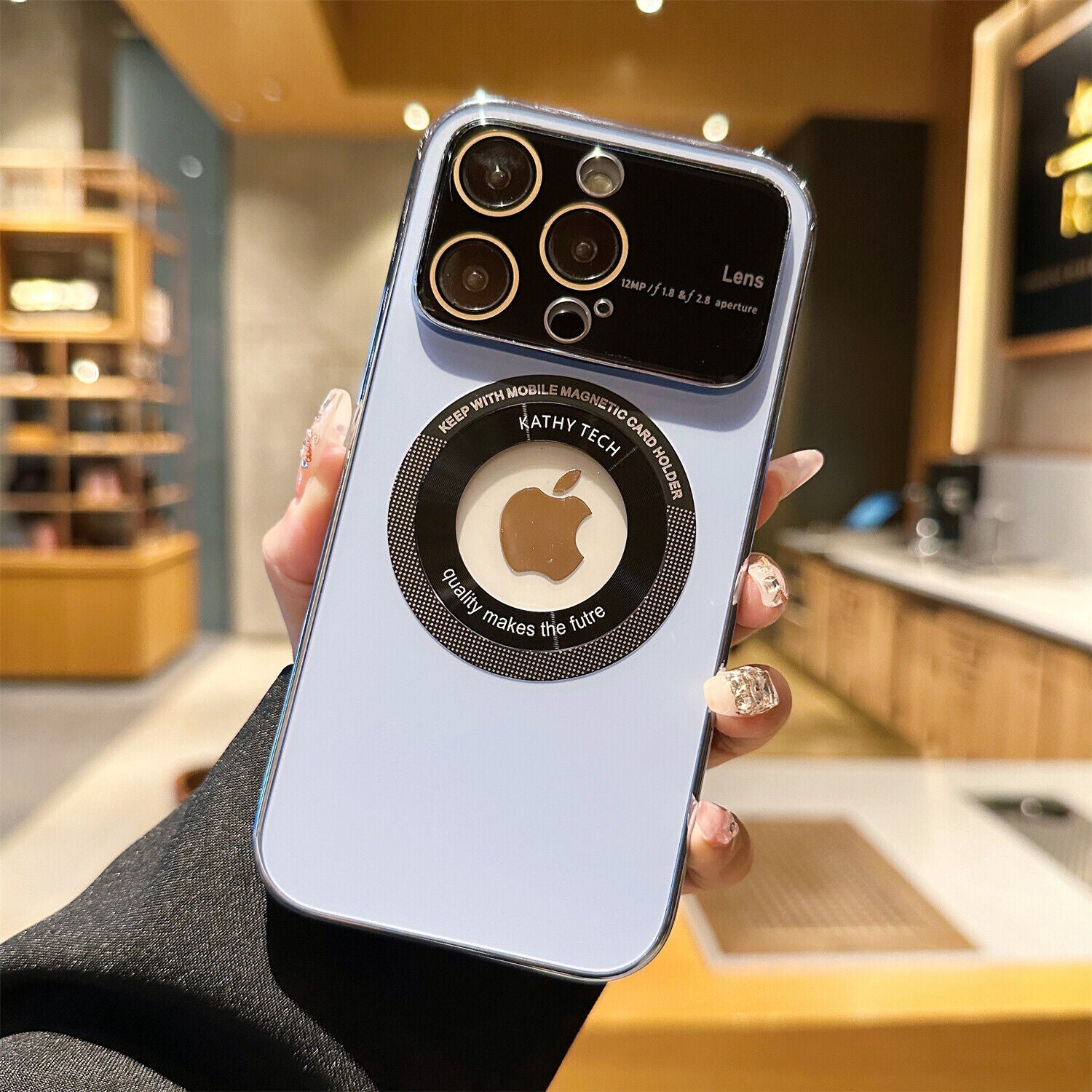 Magnetic magsafe Large Window Mirror Case For iphone 14 13 12 11 Pro Max - Mobile Accessories Shop B-SPIN