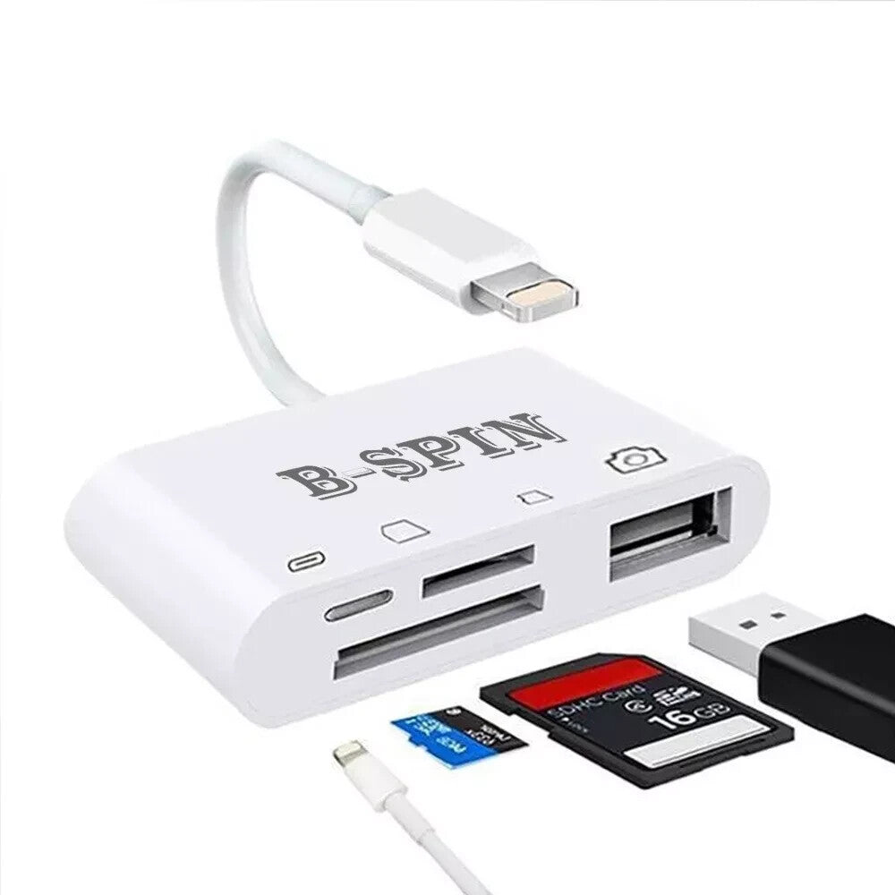 4 in 1 OTG Camera Card Reader to USB Adapter SD TF For iPhone iPad iPod Touch