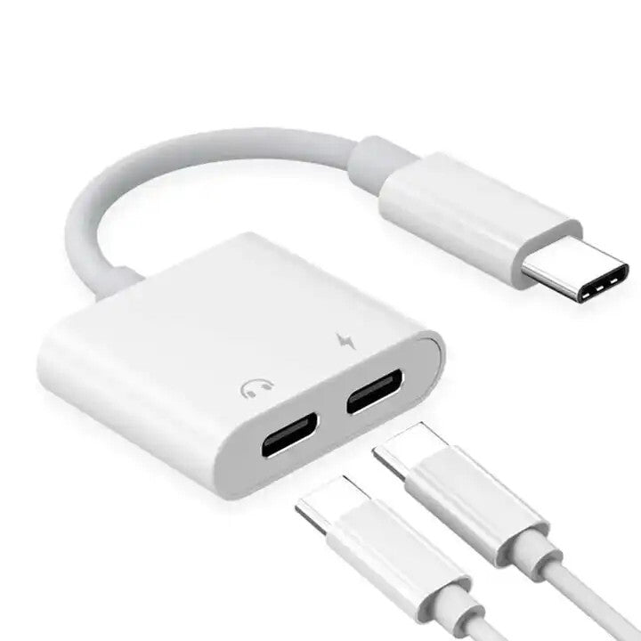 USB-C to 3.5mm Audio Port Type-C Splitter 2-in-1 Adapter PD3.0 Fast Charging AU
