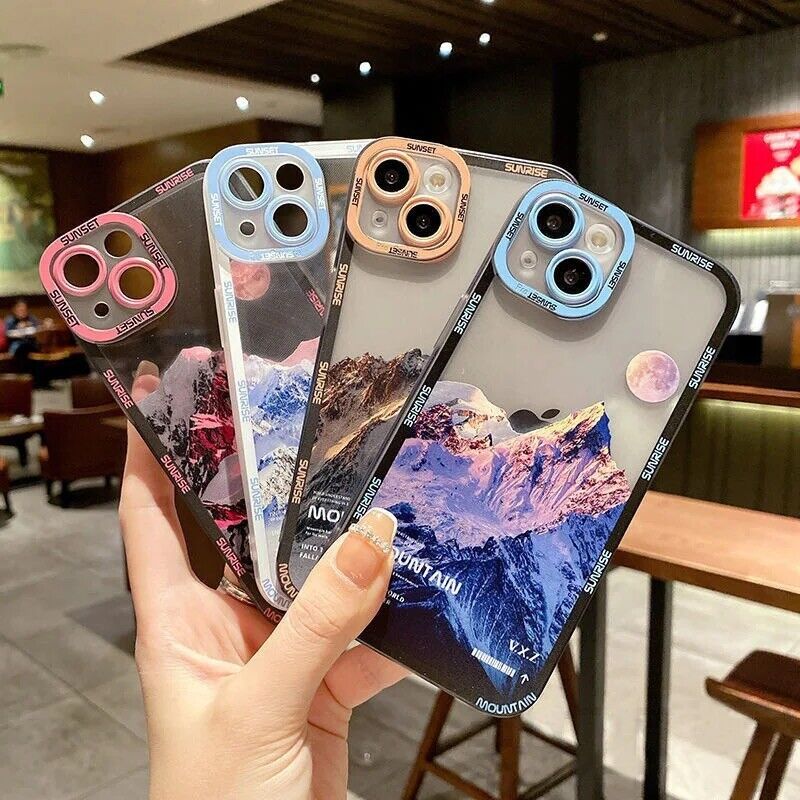 Mountain Soft TPU Mobile Phone Case Camera Cover for iPhone 13 12 11 pro max XR X