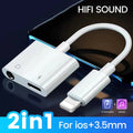 Iphone Jack to 3.5mm Splitter 2 in 1 Adapter to AUX Headphone Jack and Charger