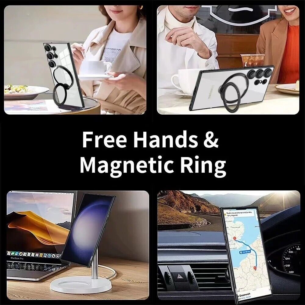 For MagSafe Samsung Galaxy S25 S24 S23 S22 Plus Ultra 5G Mobile Stand Ring Case Cover