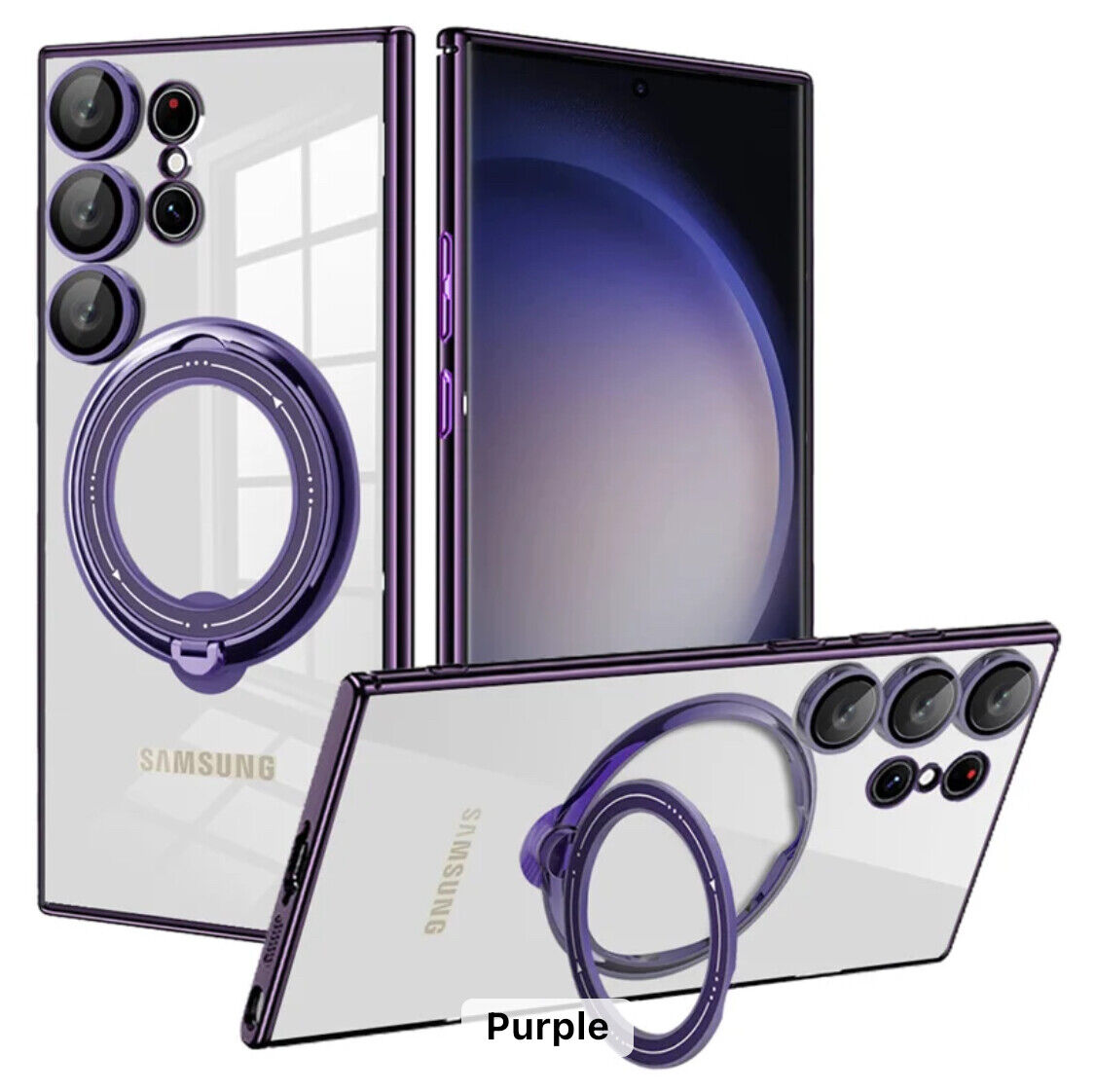 For MagSafe Samsung Galaxy S25 S24 S23 S22 Plus Ultra 5G Mobile Stand Ring Case Cover