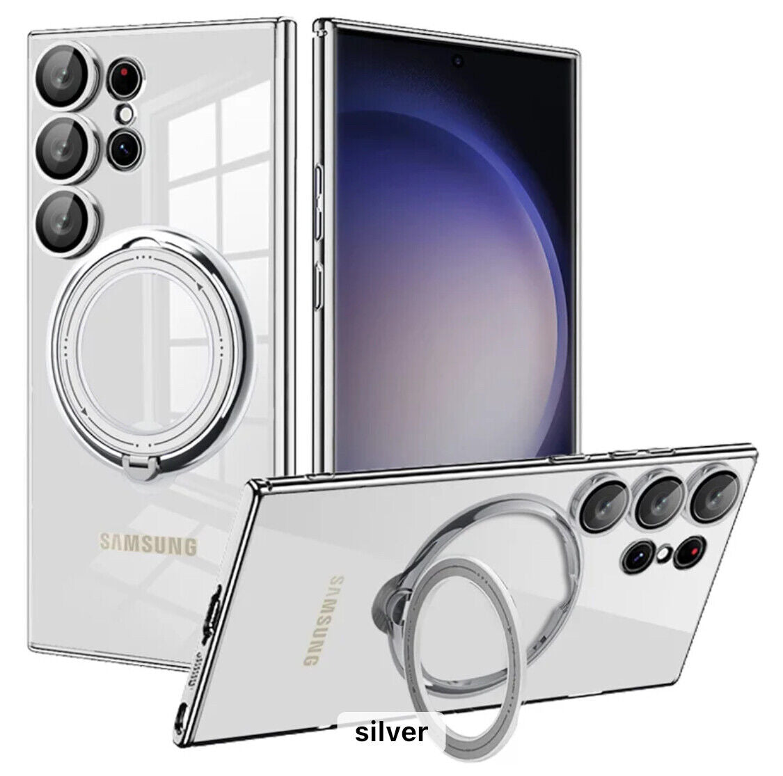 For MagSafe Samsung Galaxy S25 S24 S23 S22 Plus Ultra 5G Mobile Stand Ring Case Cover