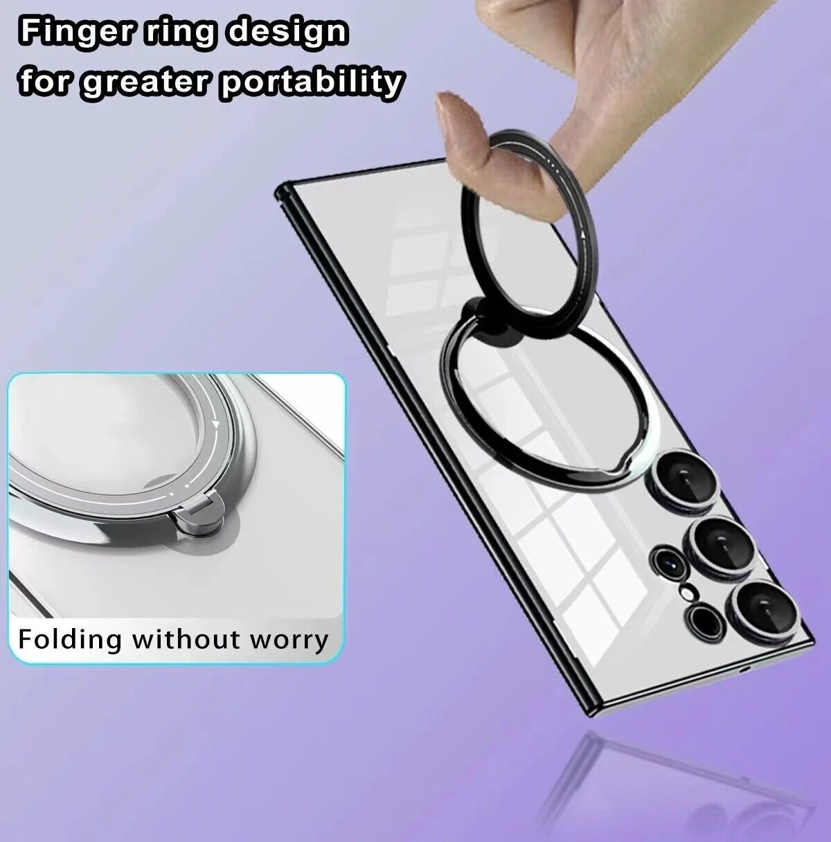 For MagSafe Samsung Galaxy S25 S24 S23 S22 Plus Ultra 5G Mobile Stand Ring Case Cover