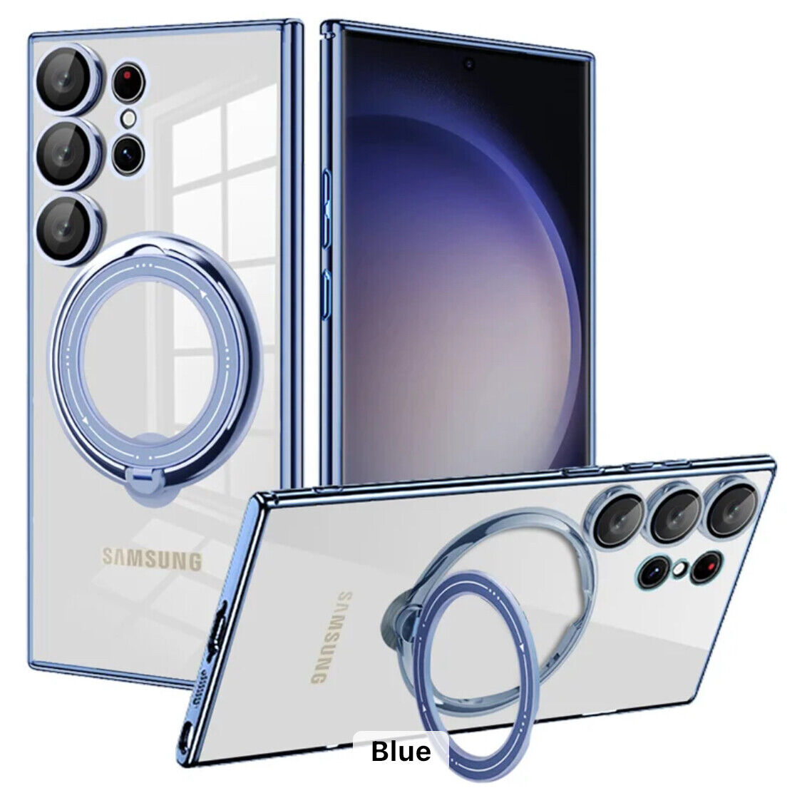 For MagSafe Samsung Galaxy S25 S24 S23 S22 Plus Ultra 5G Mobile Stand Ring Case Cover