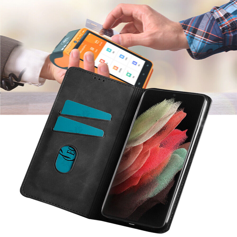 For Samsung S23 S22 S21 S20 FE Note20 Ultra Plus Case Leather Wallet Flip Cover - Mobile Accessories Shop B-SPIN