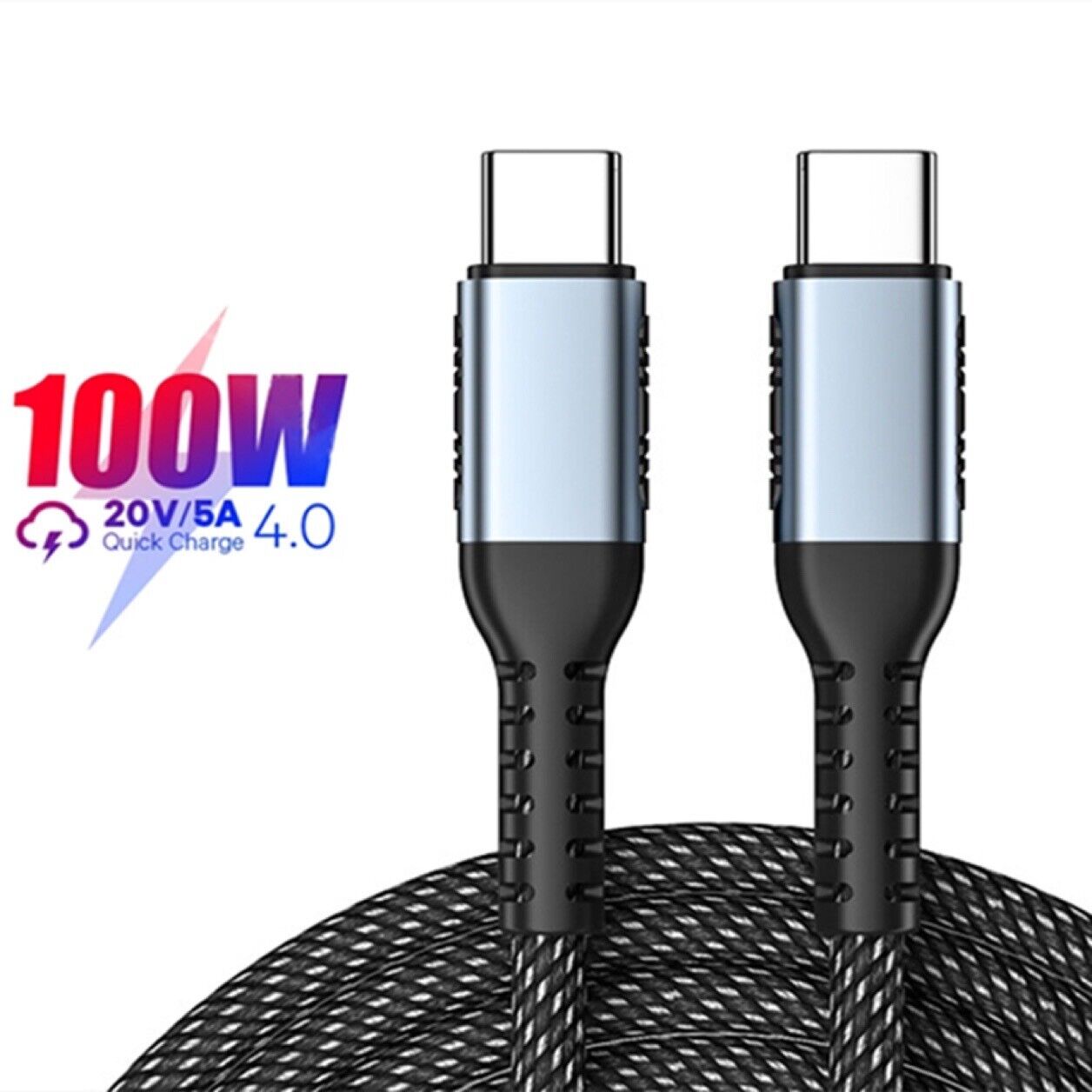 100W PD 5A type C to Type C Charger Cable PD Fast Charge Lead For Samsung Huawei - Mobile Accessories Shop B-SPIN