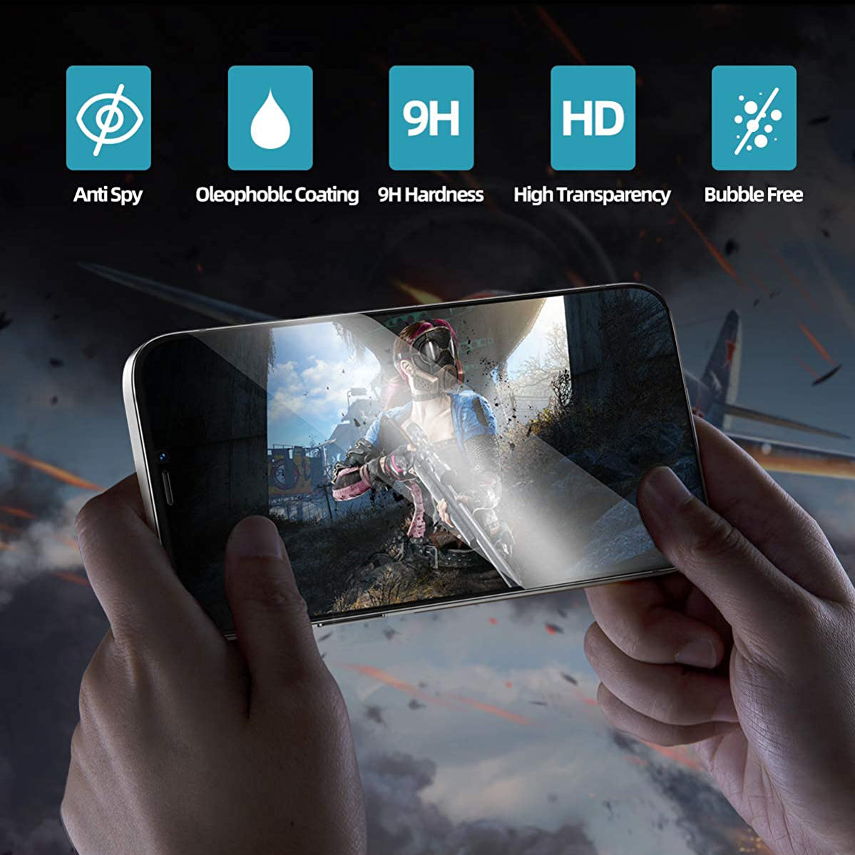 Privacy 9H Tempered Glass Full Screen Protector For iPhone 14 13 12 11 Pro Max XR X B-SPIN PTY LTD