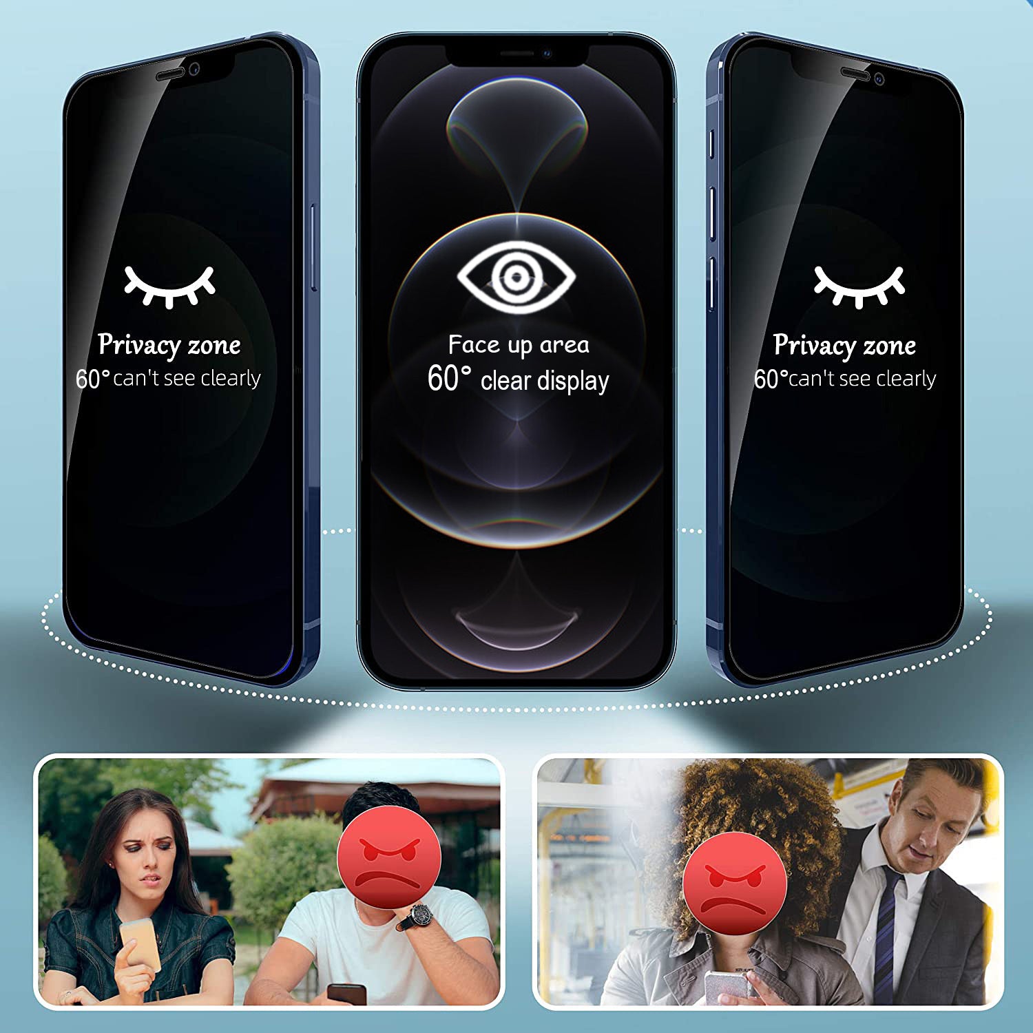 Privacy 9H Tempered Glass Full Screen Protector For iPhone 14 13 12 11 Pro Max XR X B-SPIN PTY LTD