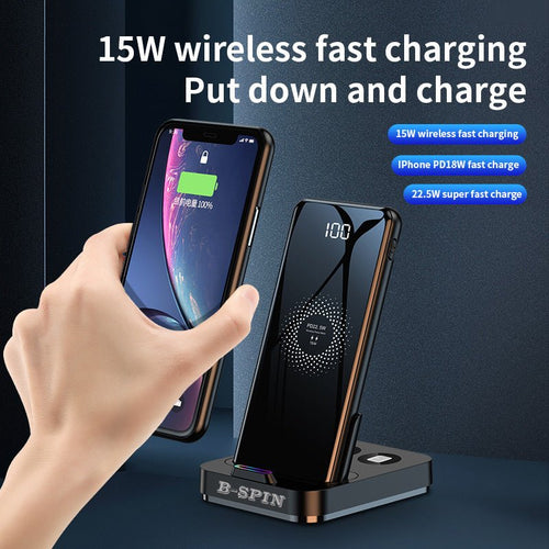 2 in 1 Fast charger Duo Wireless Power Bank and Charging Dock for phone Earpod B-SPIN PTY LTD