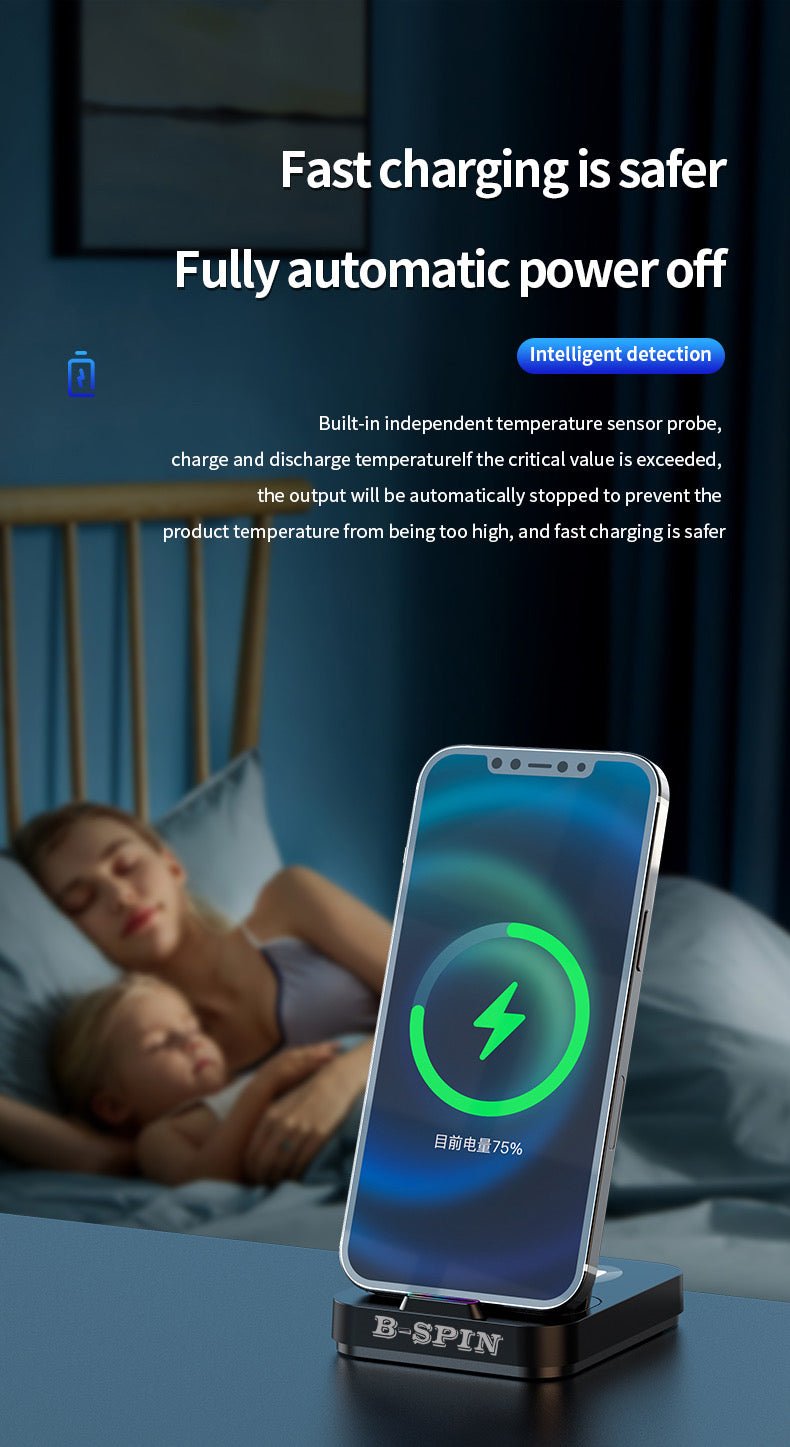 2 in 1 Fast charger Duo Wireless Power Bank and Charging Dock for phone Earpod B-SPIN PTY LTD