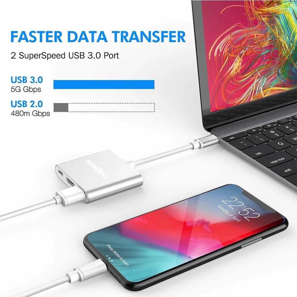 3 in 1 Hub For MacBook  and Windows