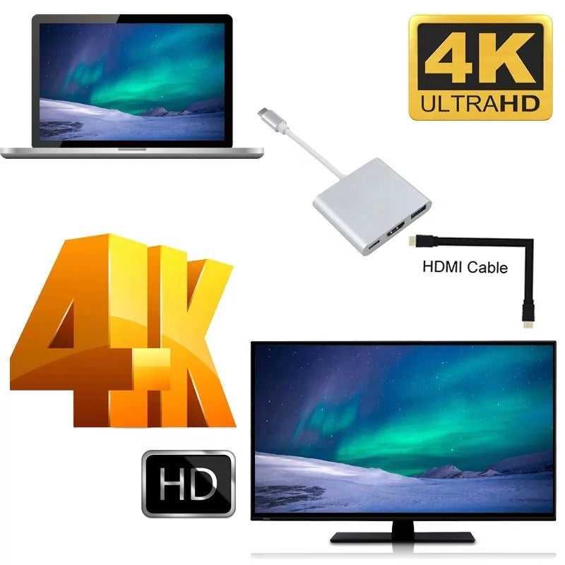 3 in 1 Hub For MacBook and Windows