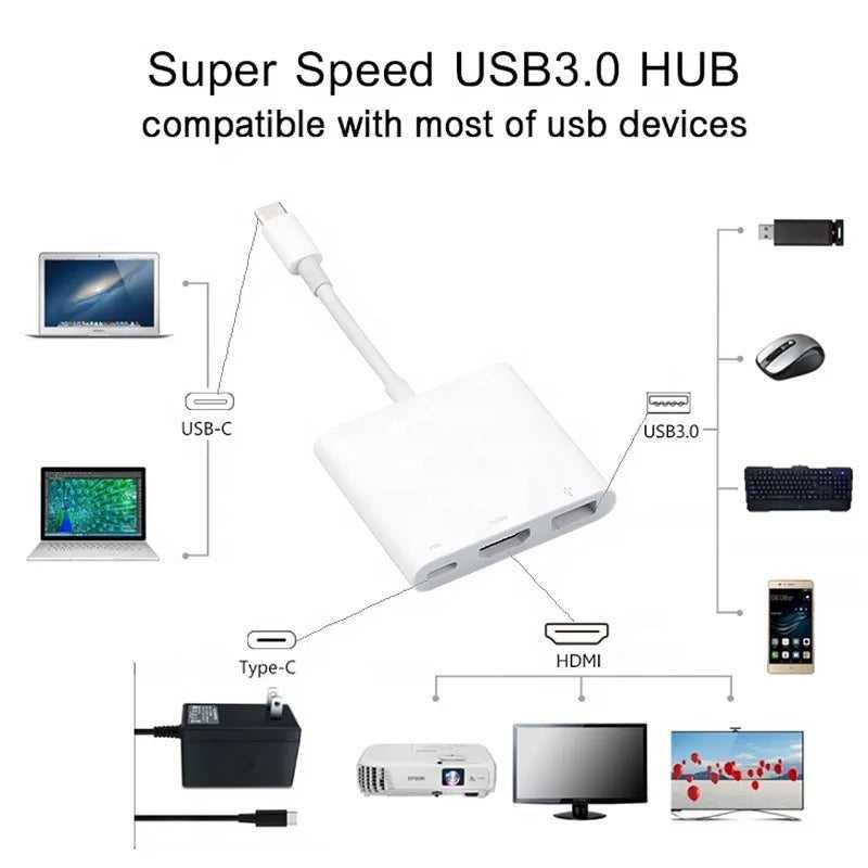 3 in 1 Hub For MacBook and Windows