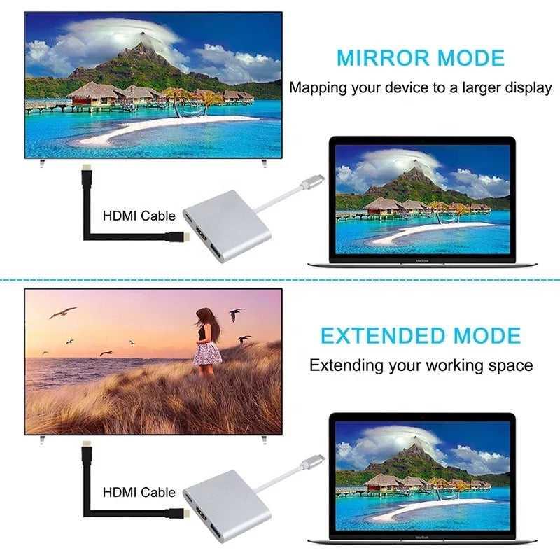 3 in 1 Hub For MacBook  and Windows