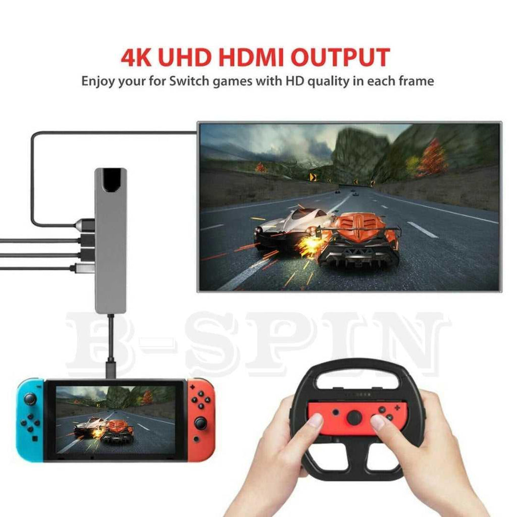 6 in 1 USB C HUB to Multi USB 4K HDMI Adapter Dock MacBook/Windows USB-C 3 port
