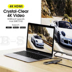 6 in 1 USB C HUB to Multi USB 4K HDMI Adapter Dock MacBook/Windows USB-C 3 port