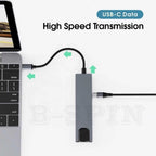 6 in 1 USB C HUB to Multi USB 4K HDMI Adapter Dock MacBook/Windows USB-C 3 port