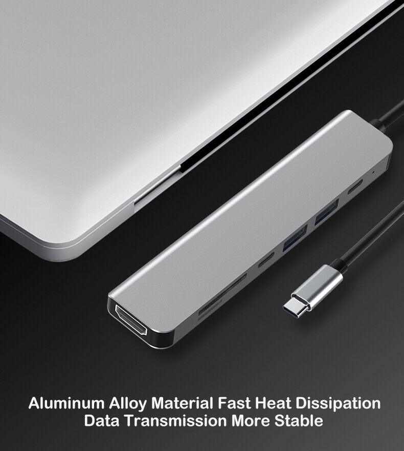 7 in 1 USB-C Type C HD Output 4K HDMI USB Adapter HUB For MacBook Pro & Windows B-SPIN PTY LTD