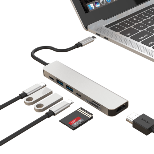 7 in 1 USB-C Type C HD Output 4K HDMI USB Adapter HUB For MacBook Pro & Windows B-SPIN PTY LTD