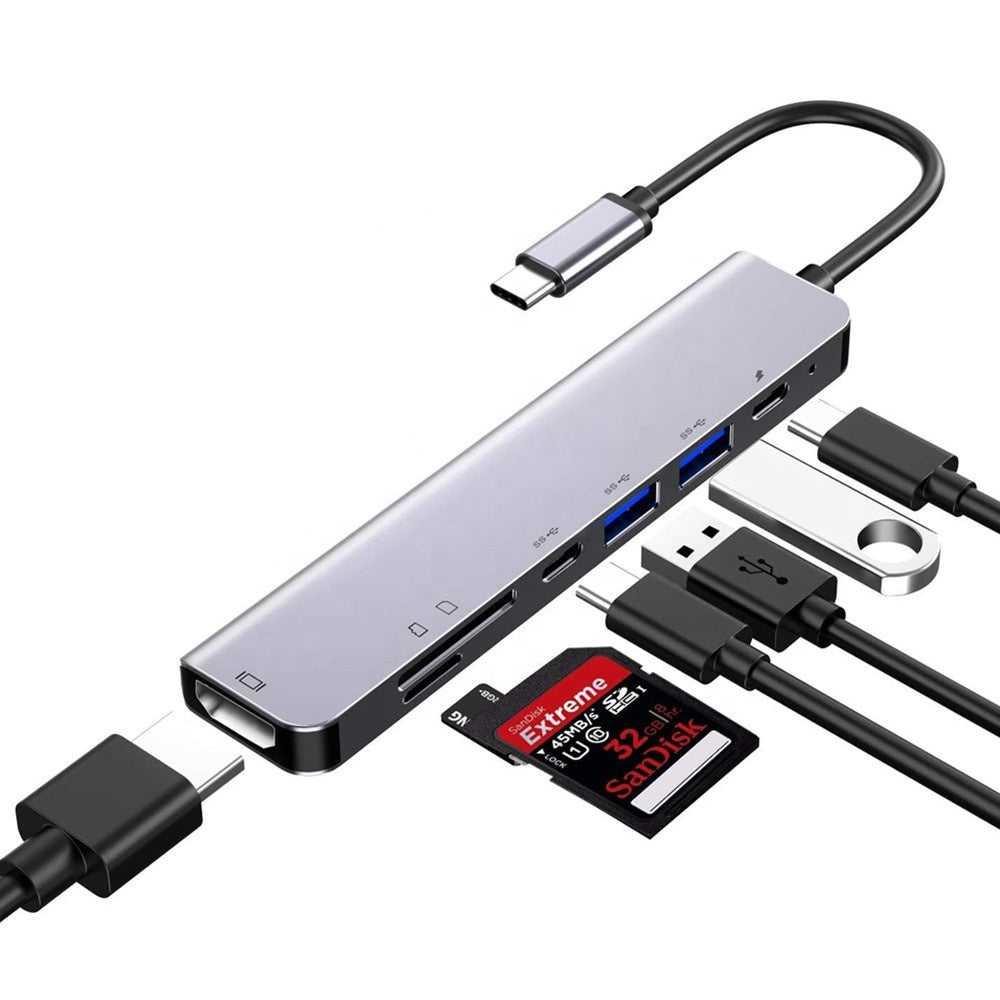 7 in 1 USB-C Type C HD Output 4K HDMI USB Adapter HUB For MacBook Pro & Windows B-SPIN PTY LTD